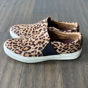 Dr. Scholl's Leopard Print Slip-On Sneakers in Tan and Black